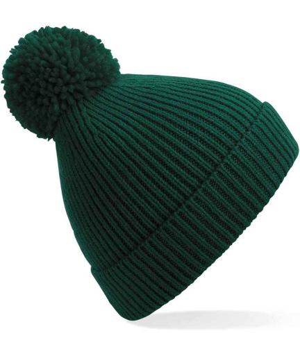 Beechfield Engineered Knit Ribbed Pom Pom Beanie - BOT - ONE